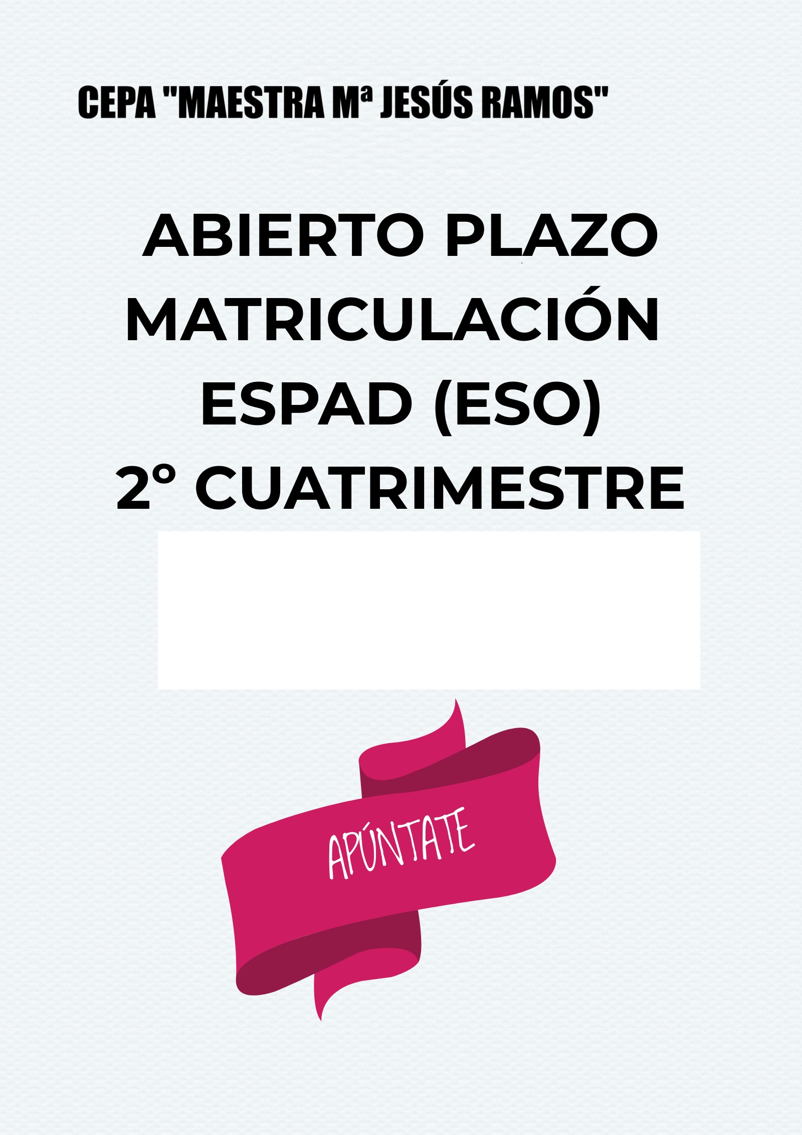 Abierto Plazo De Matr Cula Cuatrimestre Cepa Maestra M Jes S